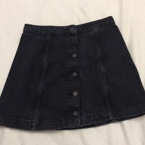 Black Denim Button Down Skirt